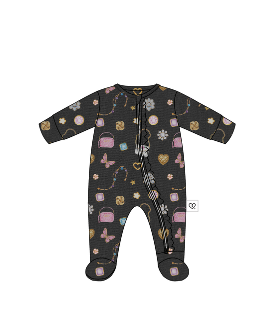 Shiloh Ruffled Zippered Footie
