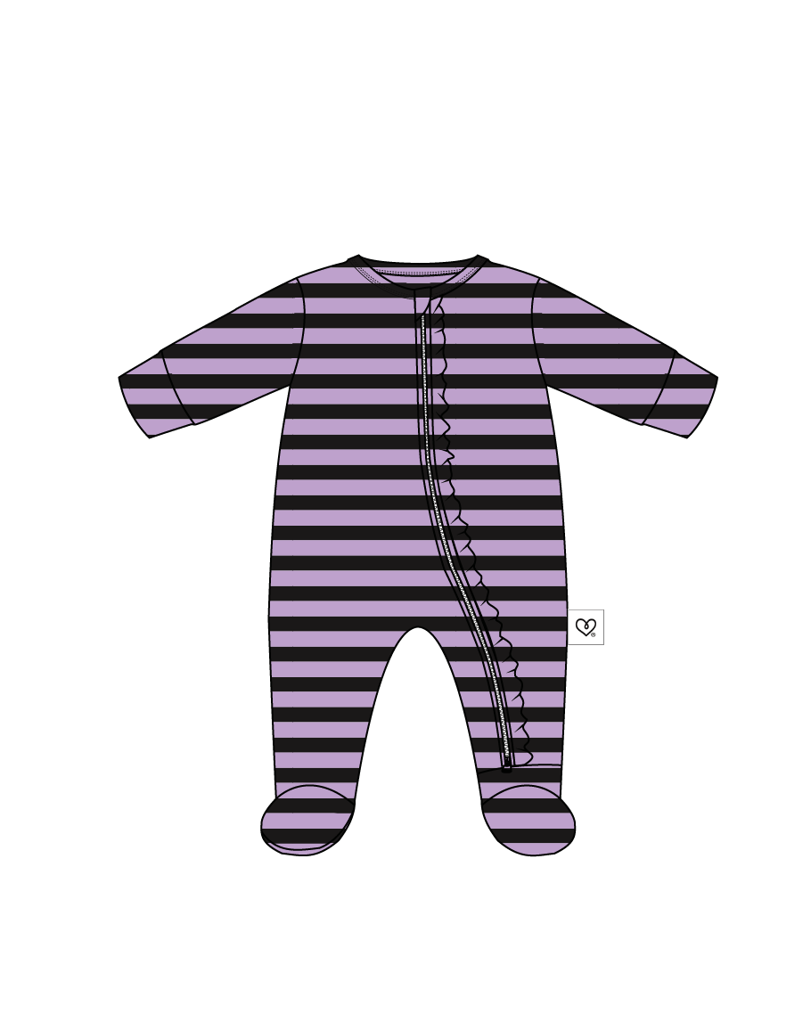 Purple Haze Ruffled Zippered Footie