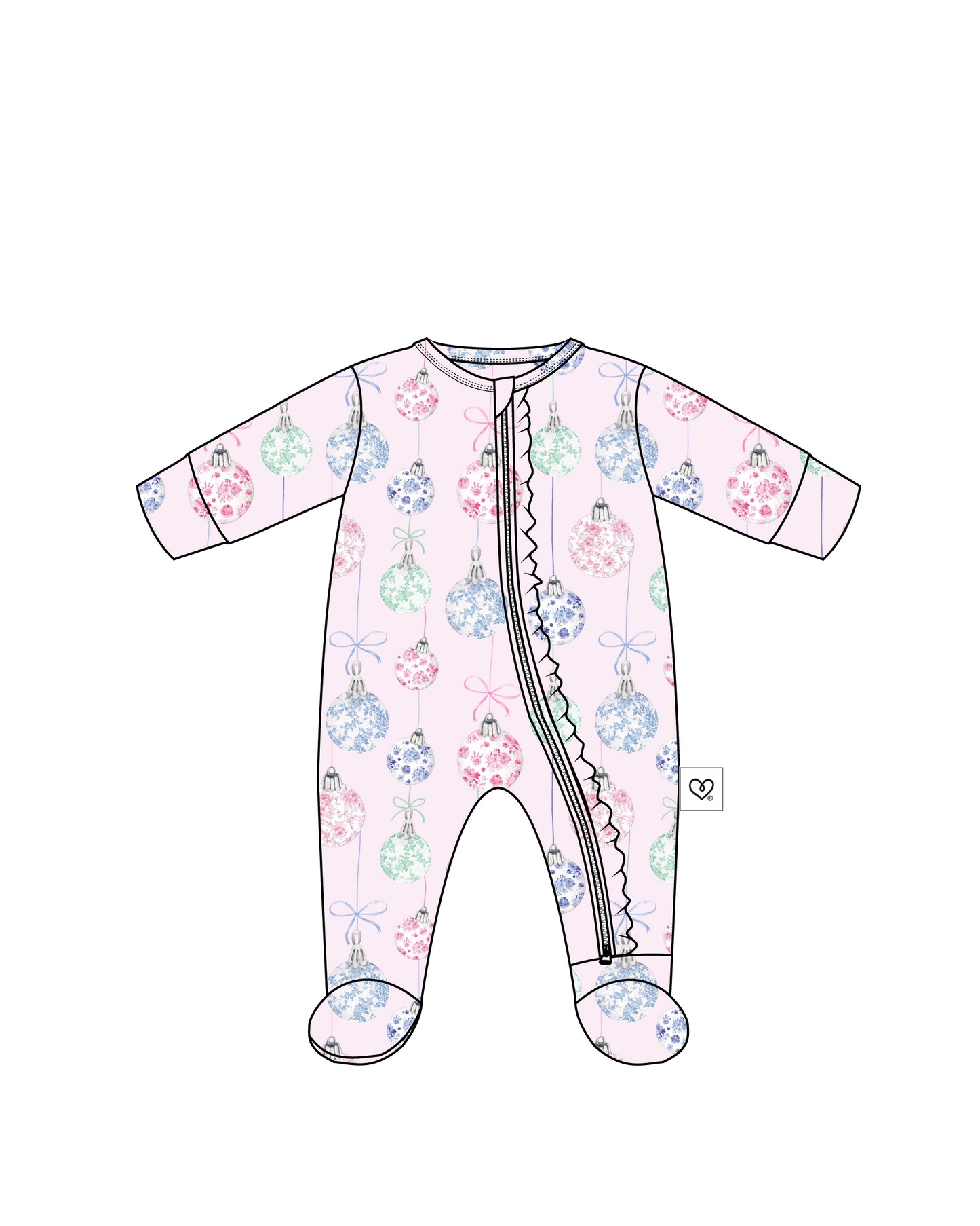 Mariah Ruffled Zippered Footie