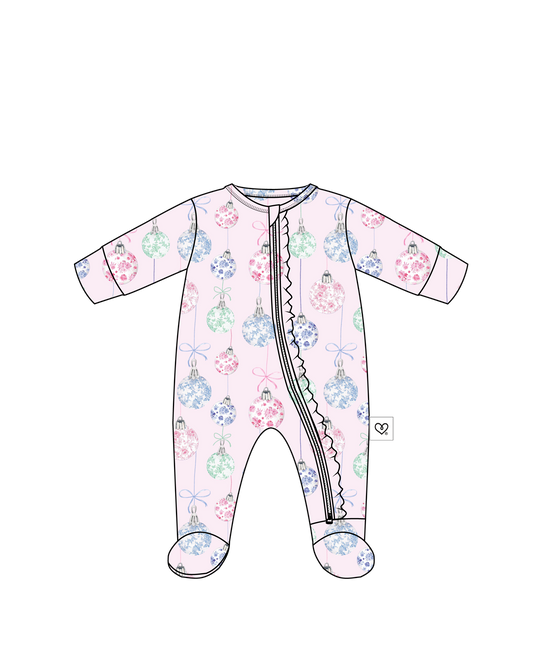 Mariah Ruffled Zippered Footie
