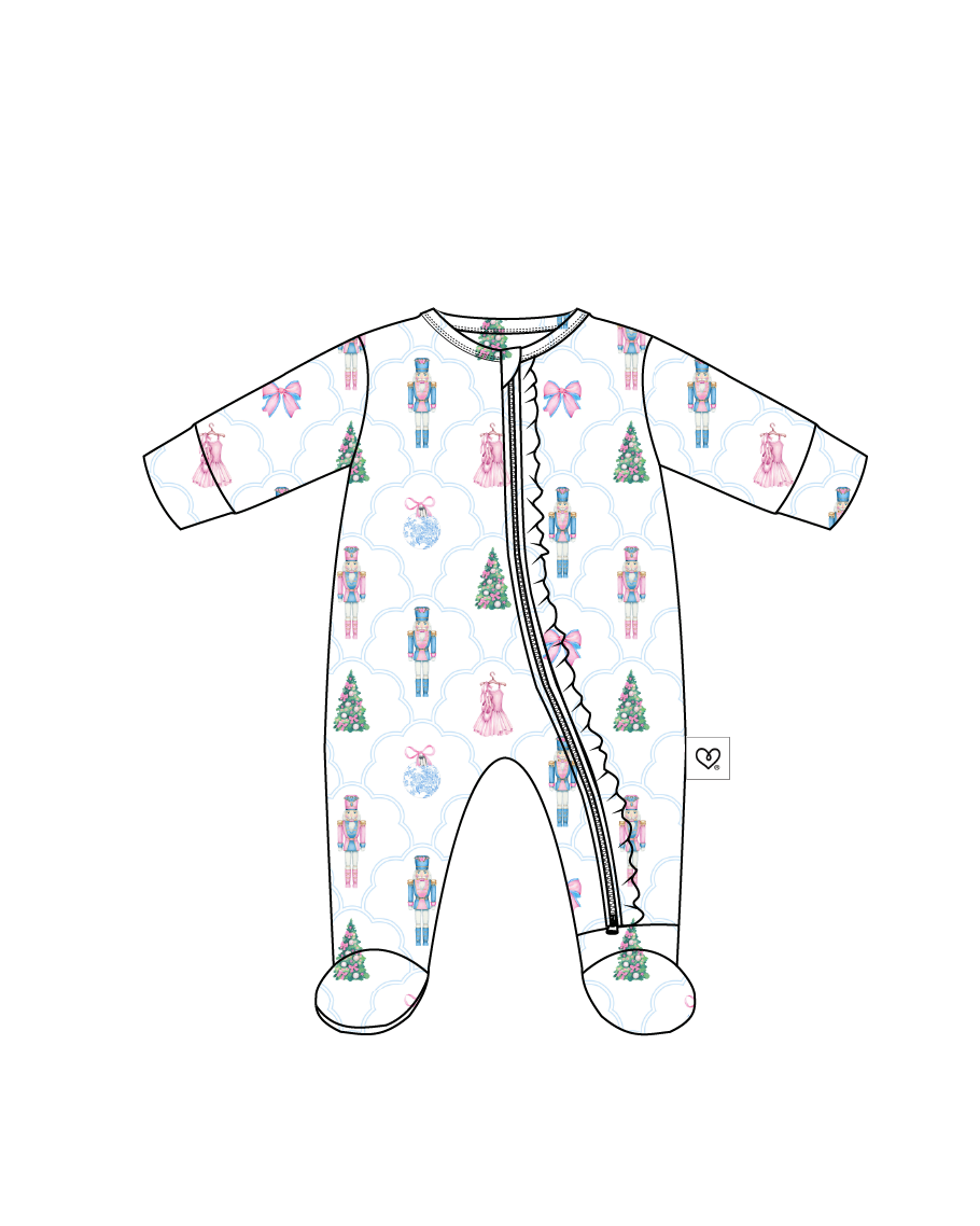 Angelina Ruffled Zippered Footie