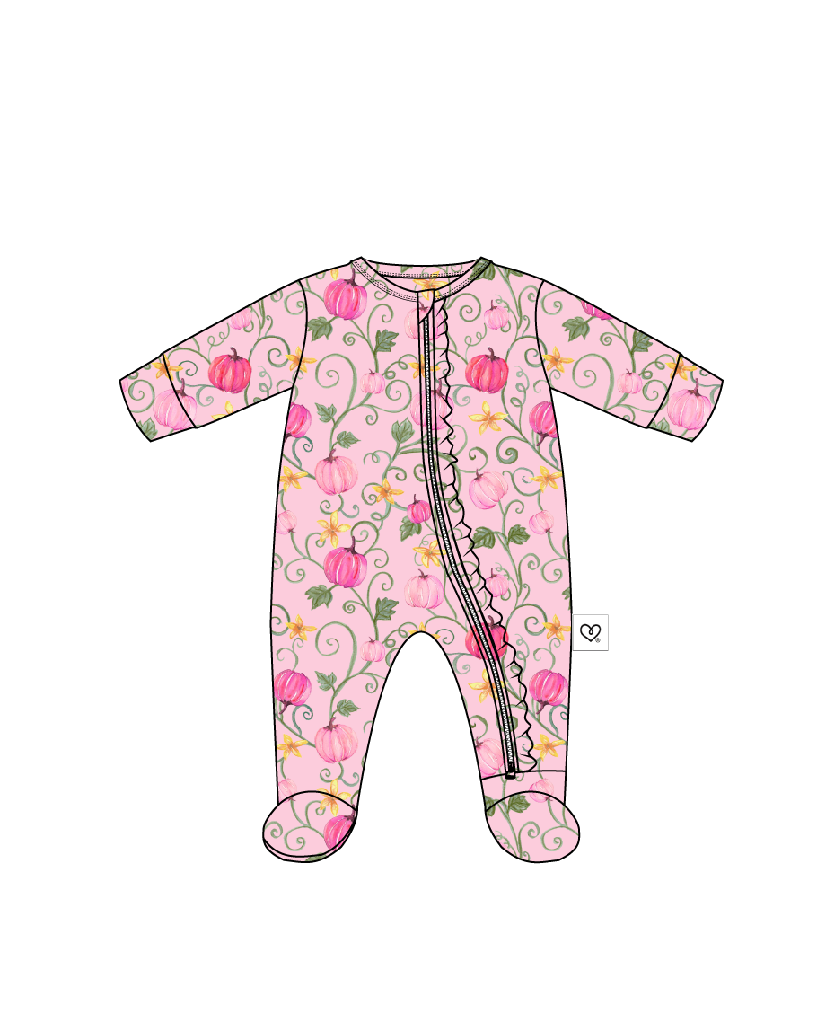 Sloane Ruffled Zippered Footie