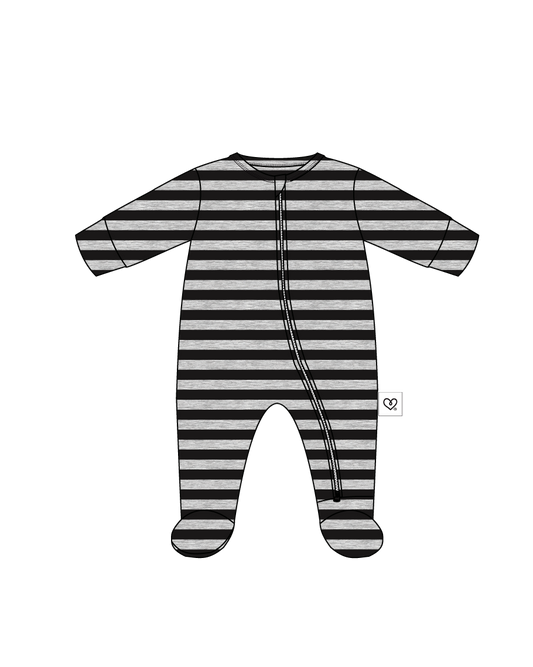 Charcoal Haze Zippered Footie