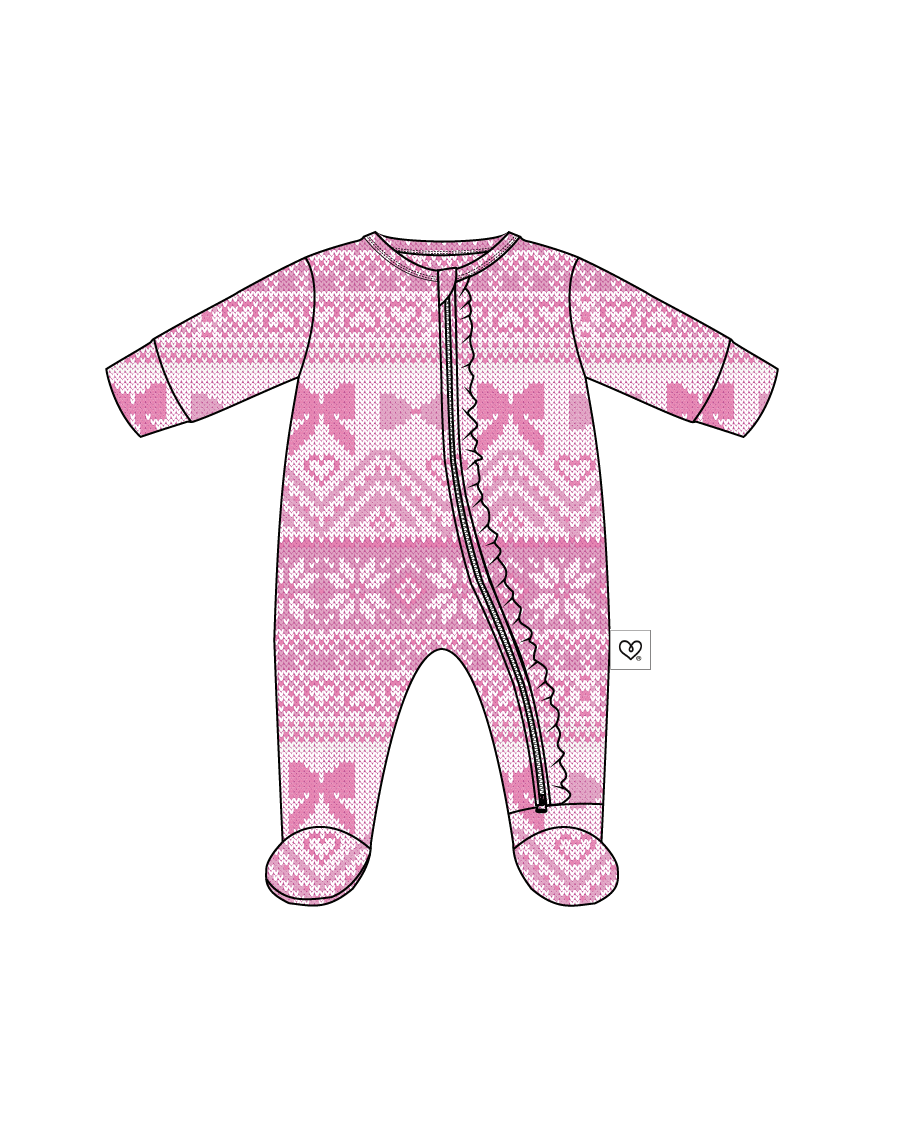 Alina Ruffled Zippered Footie
