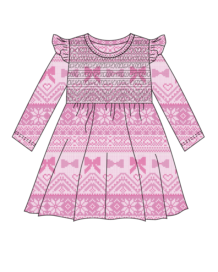 Alina Smocked Flutter Twirl Dress