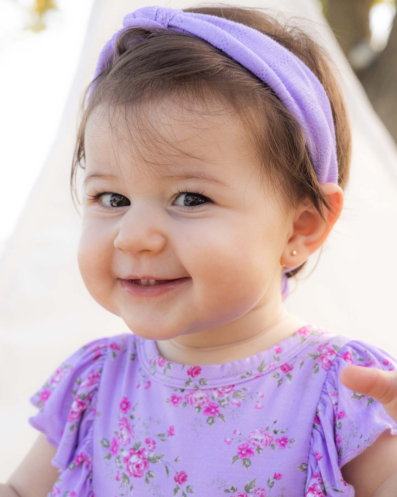 Lila Pointelle Knotted  Headband