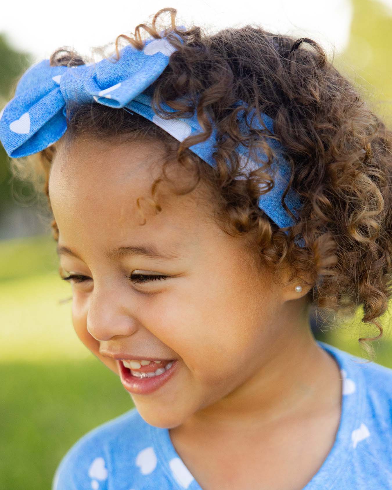 Denim Hearts Headband
