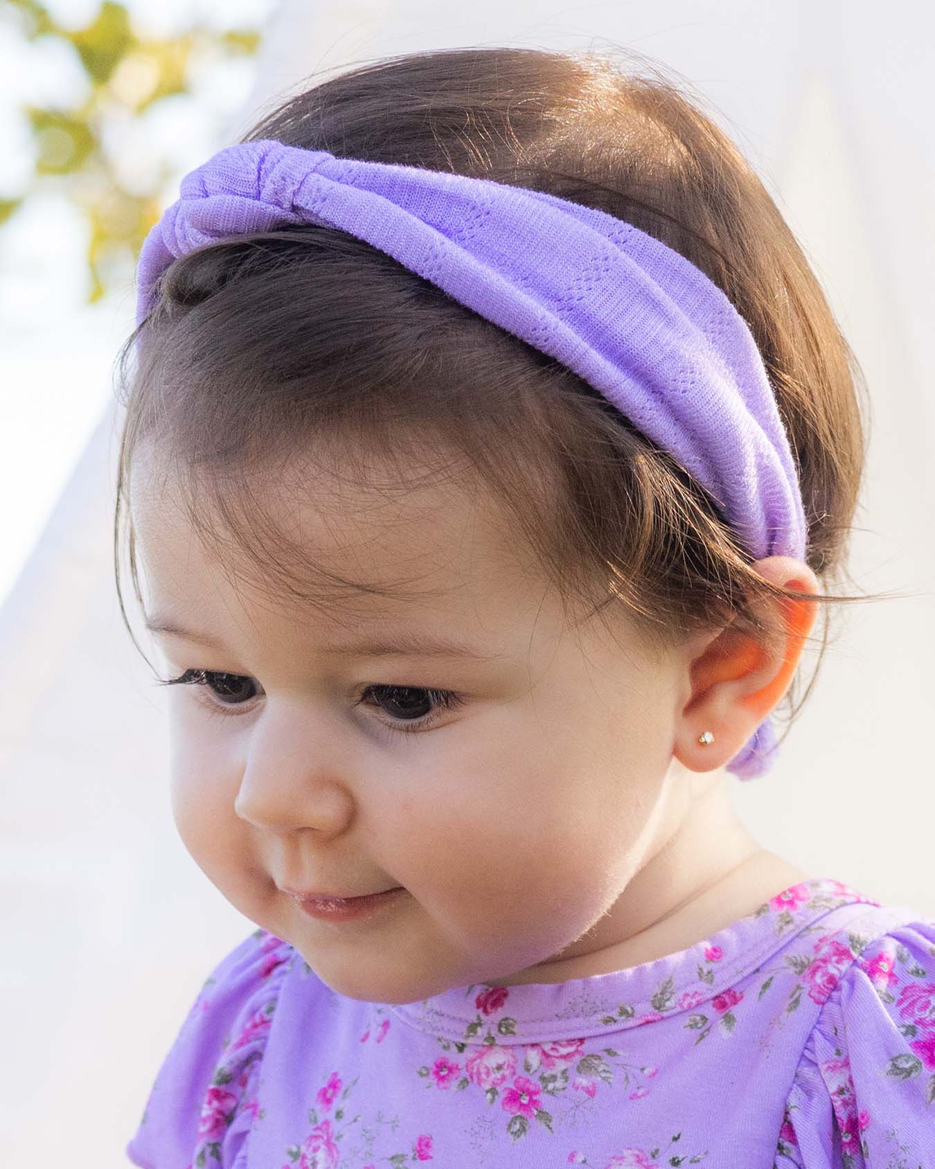 Lila Pointelle Knotted  Headband