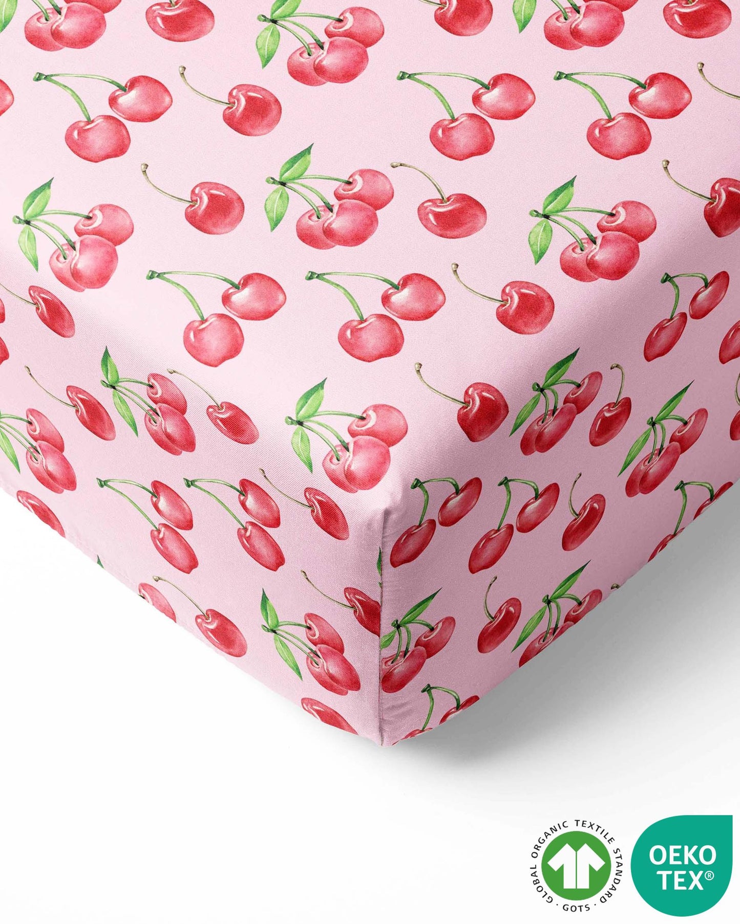 Sustainable Bamboo Cherry Crib Sheet