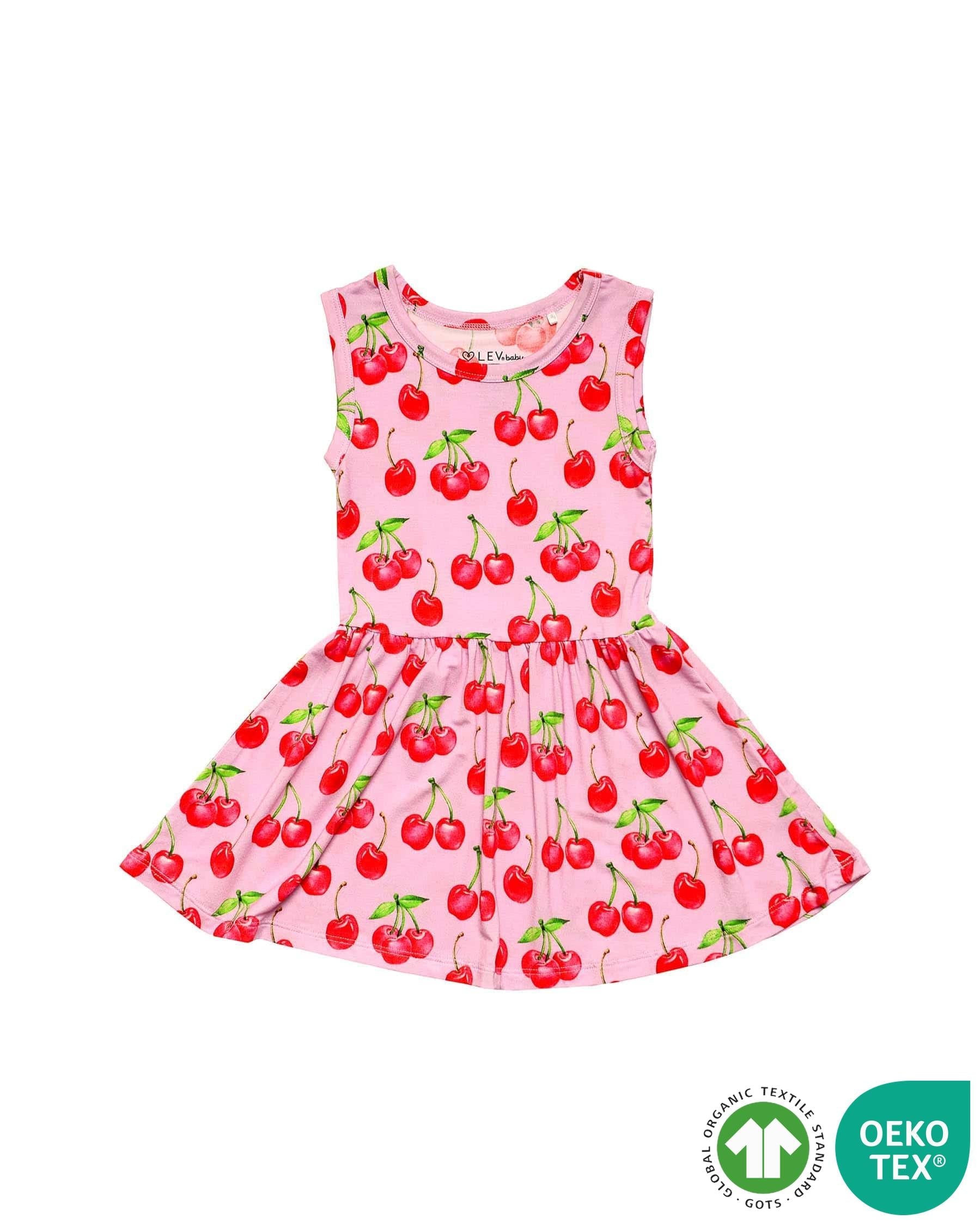 Sustainable Bamboo Cherry Twirl Dress