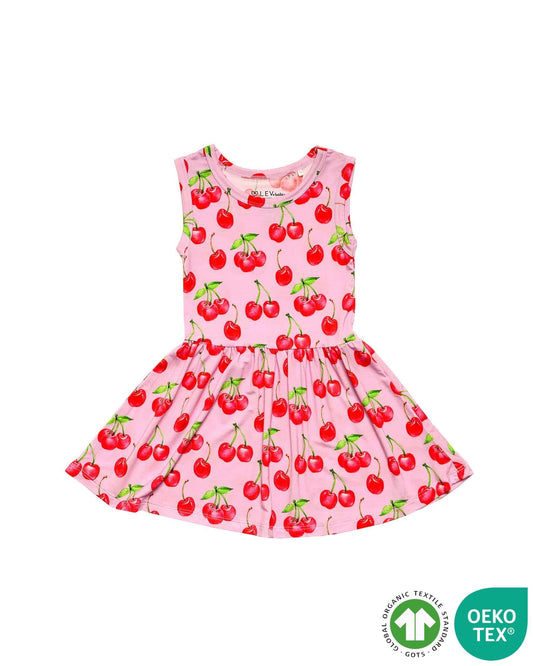 Sustainable Bamboo Cherry Twirl Dress
