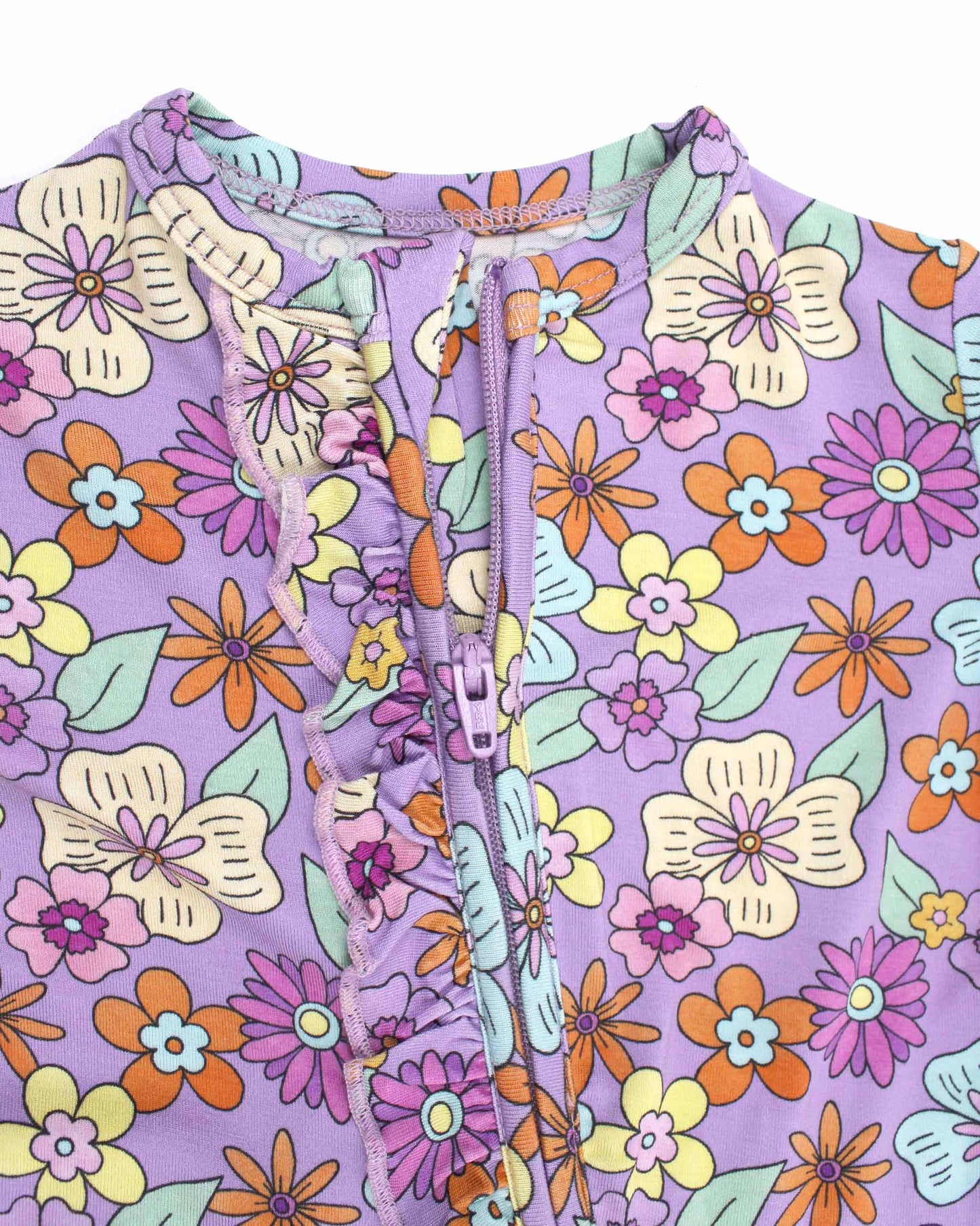 Lucy Ruffled Zippered Footie
