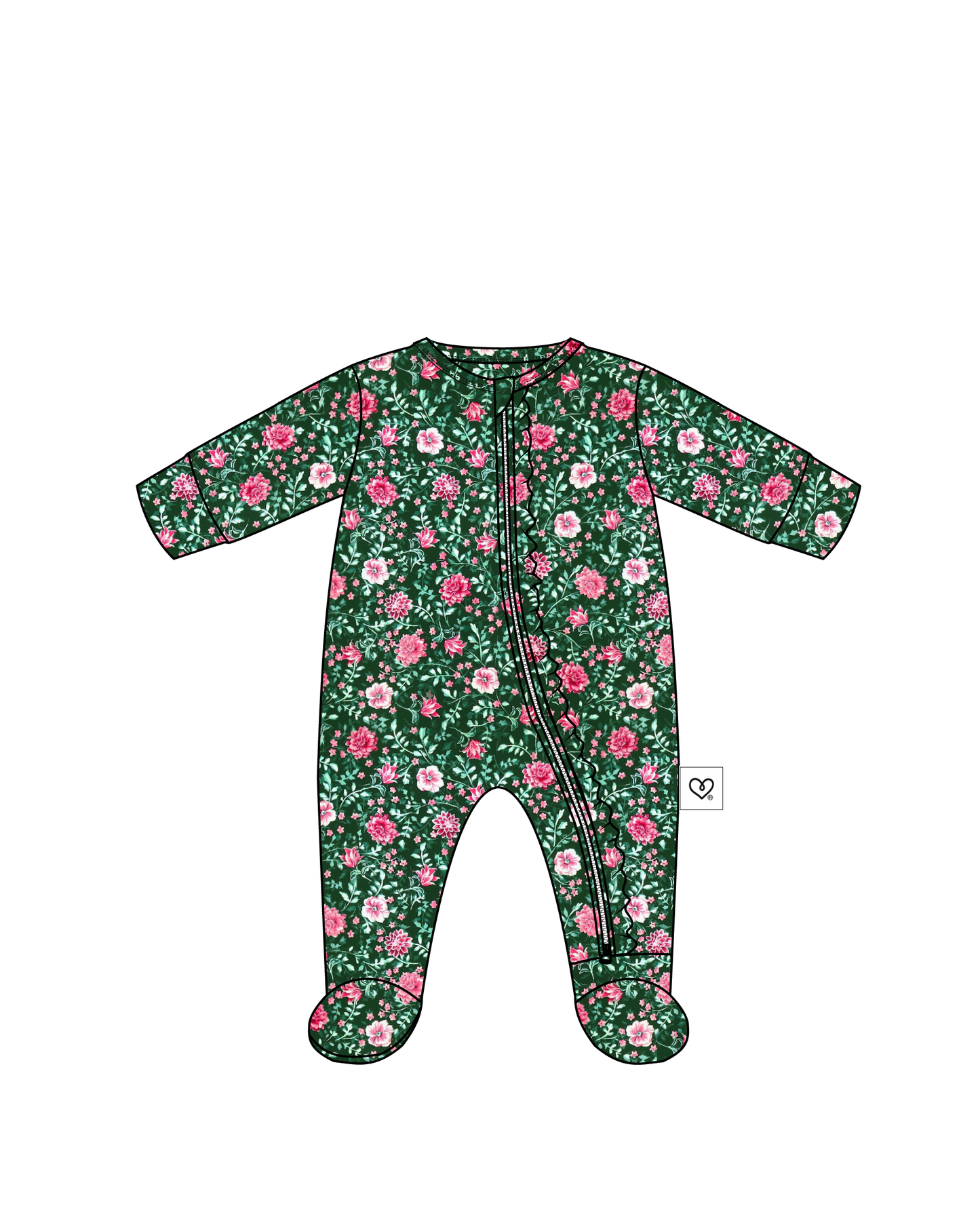 Nova Ruffled Zippered Footie