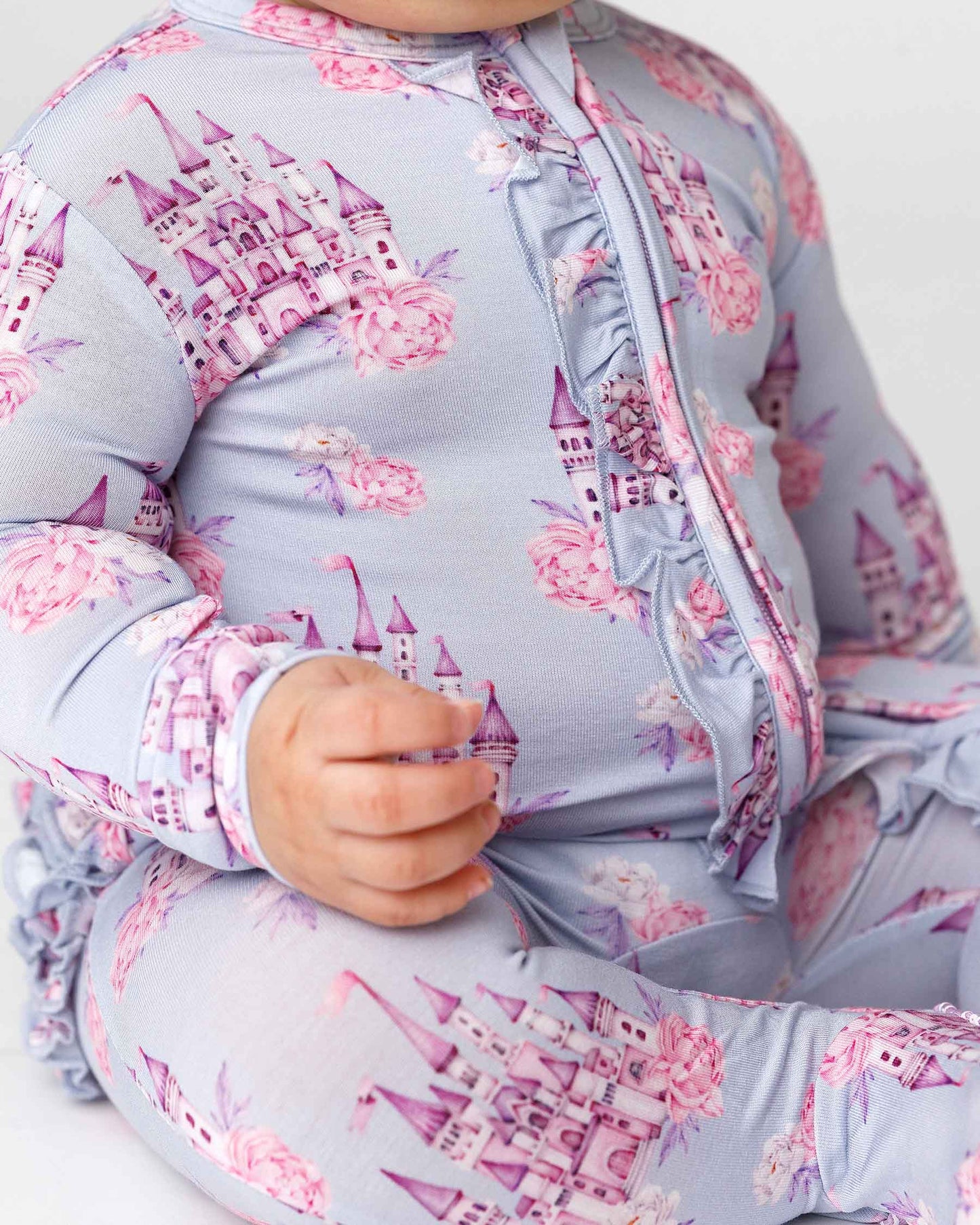 Samantha Ruffled Zippered Footie