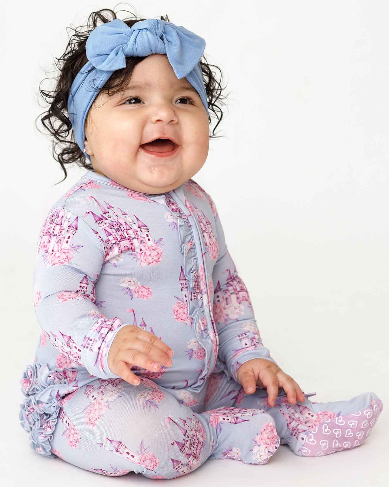 Samantha Ruffled Zippered Footie