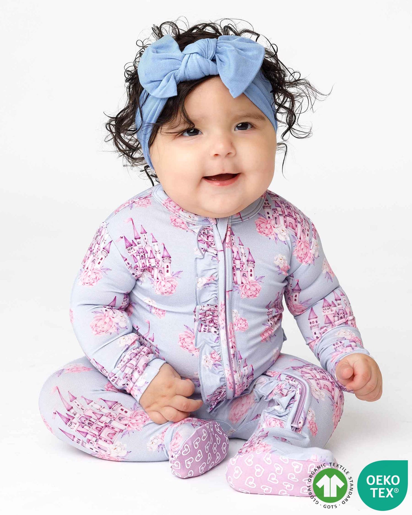 Samantha Ruffled Zippered Footie