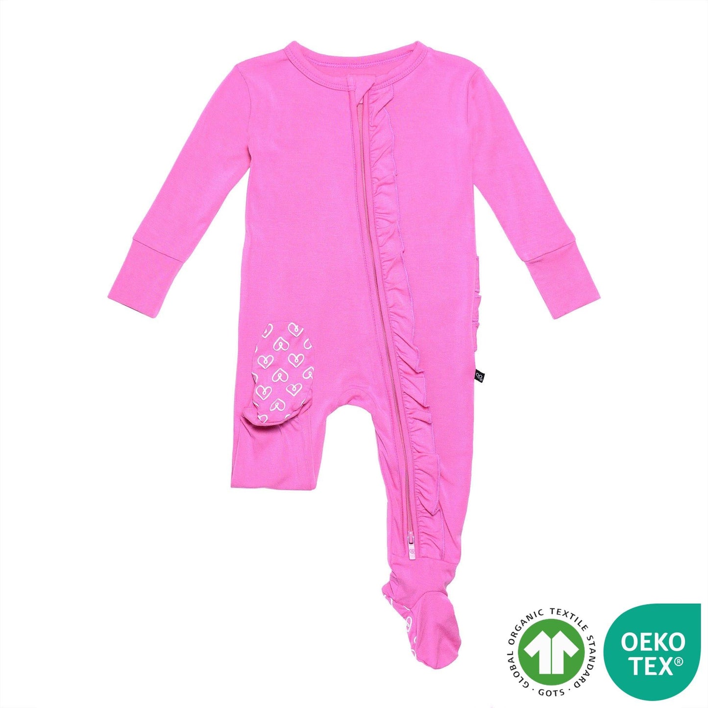 Raspberry Ruffled Footie