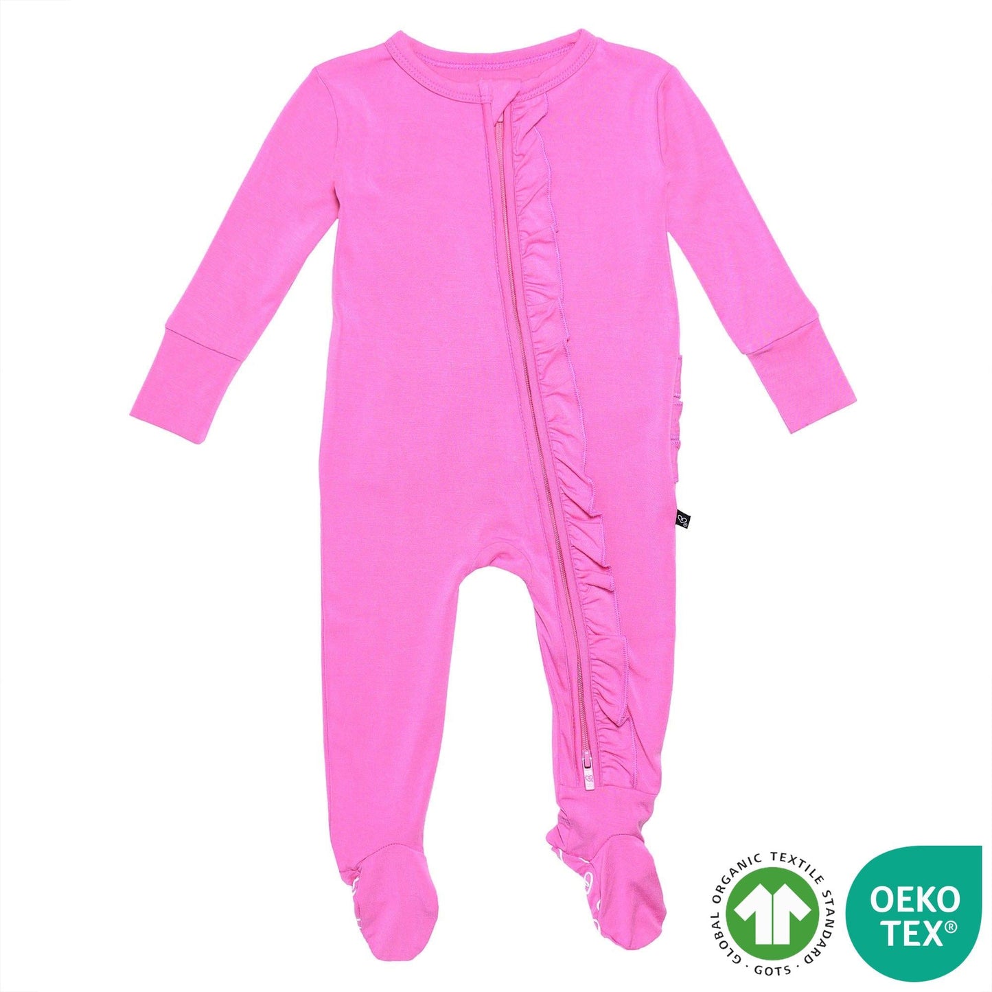 Raspberry Ruffled Footie