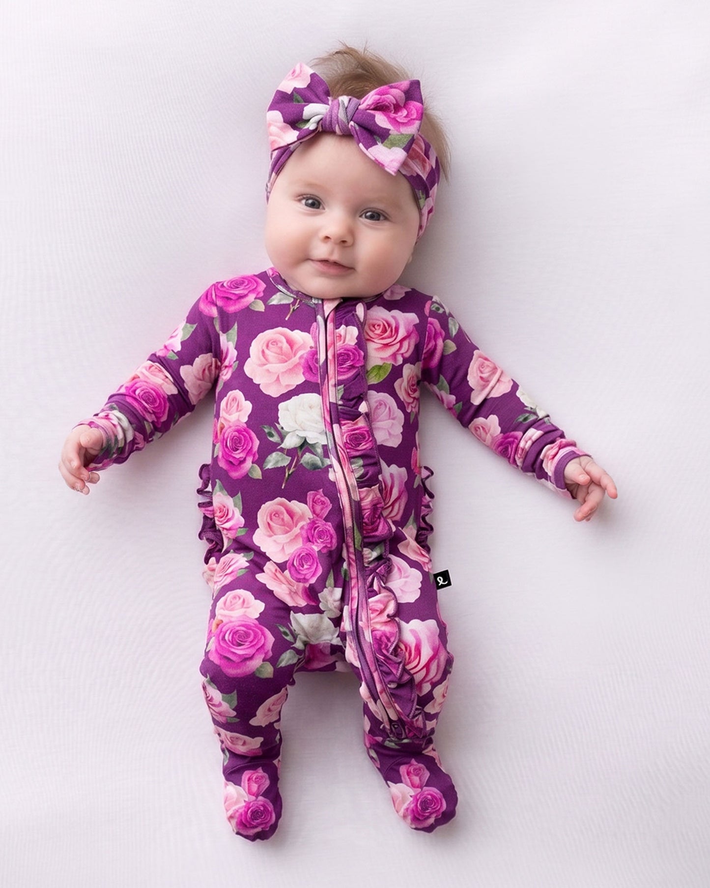 Amara Ruffled Zippered Footie