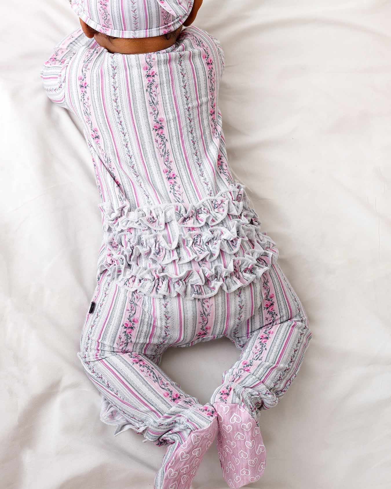Josephine Ruffled Zippered Footie