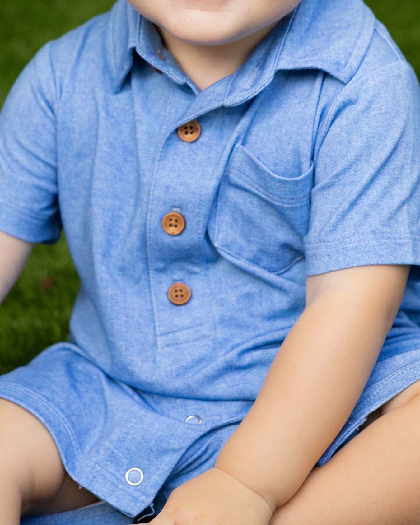 Denim Polo Romper