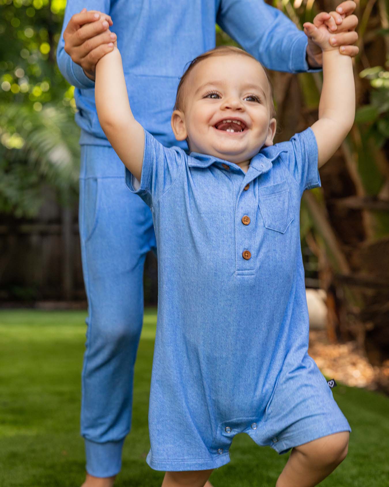 Denim Polo Romper