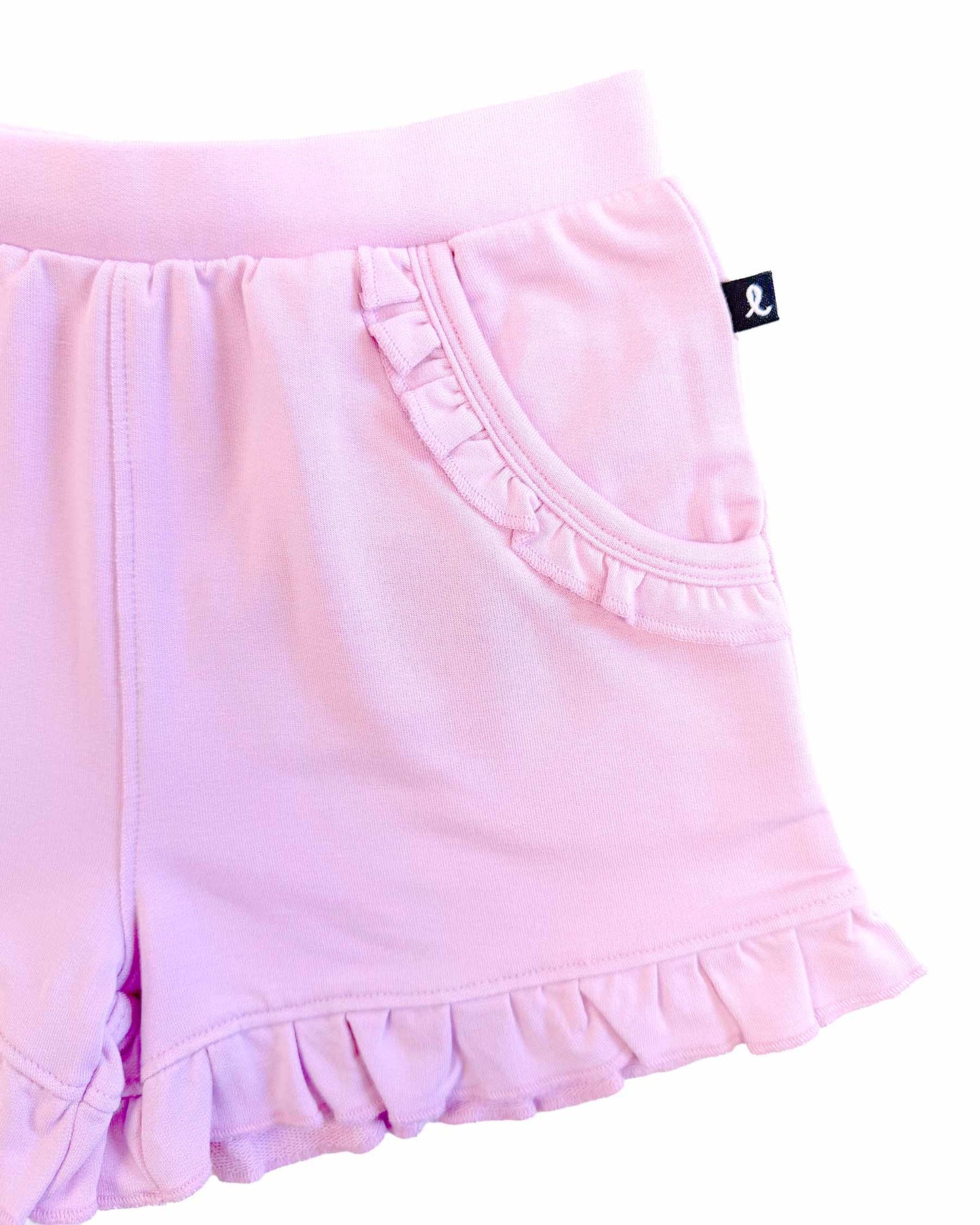 Ariella Terry Ruffled Short (Solid Pink)