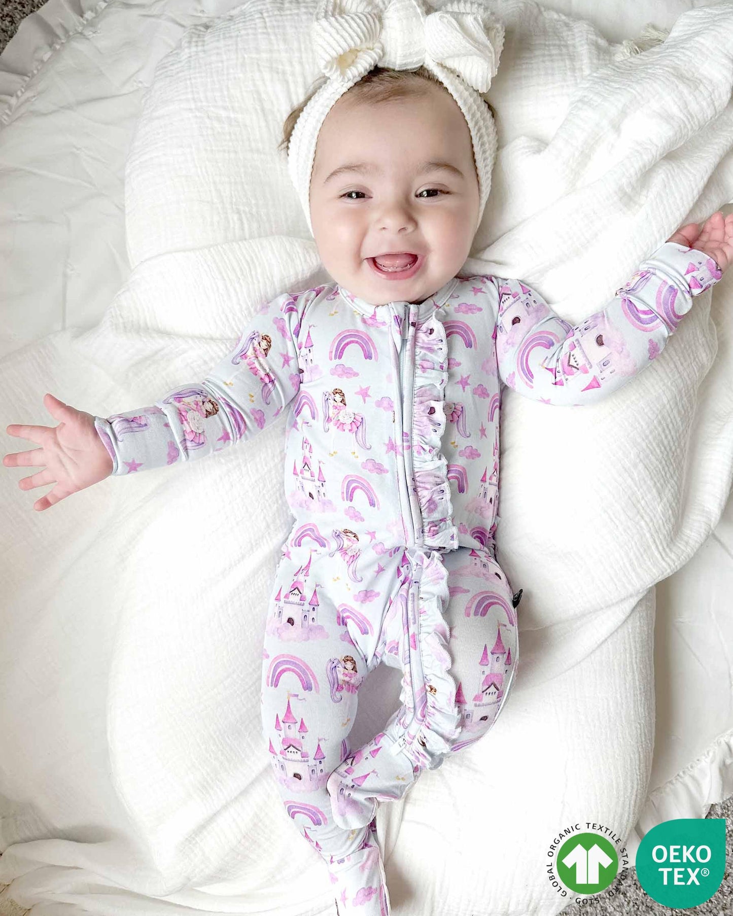 Vivian Ruffled Zippered Footie