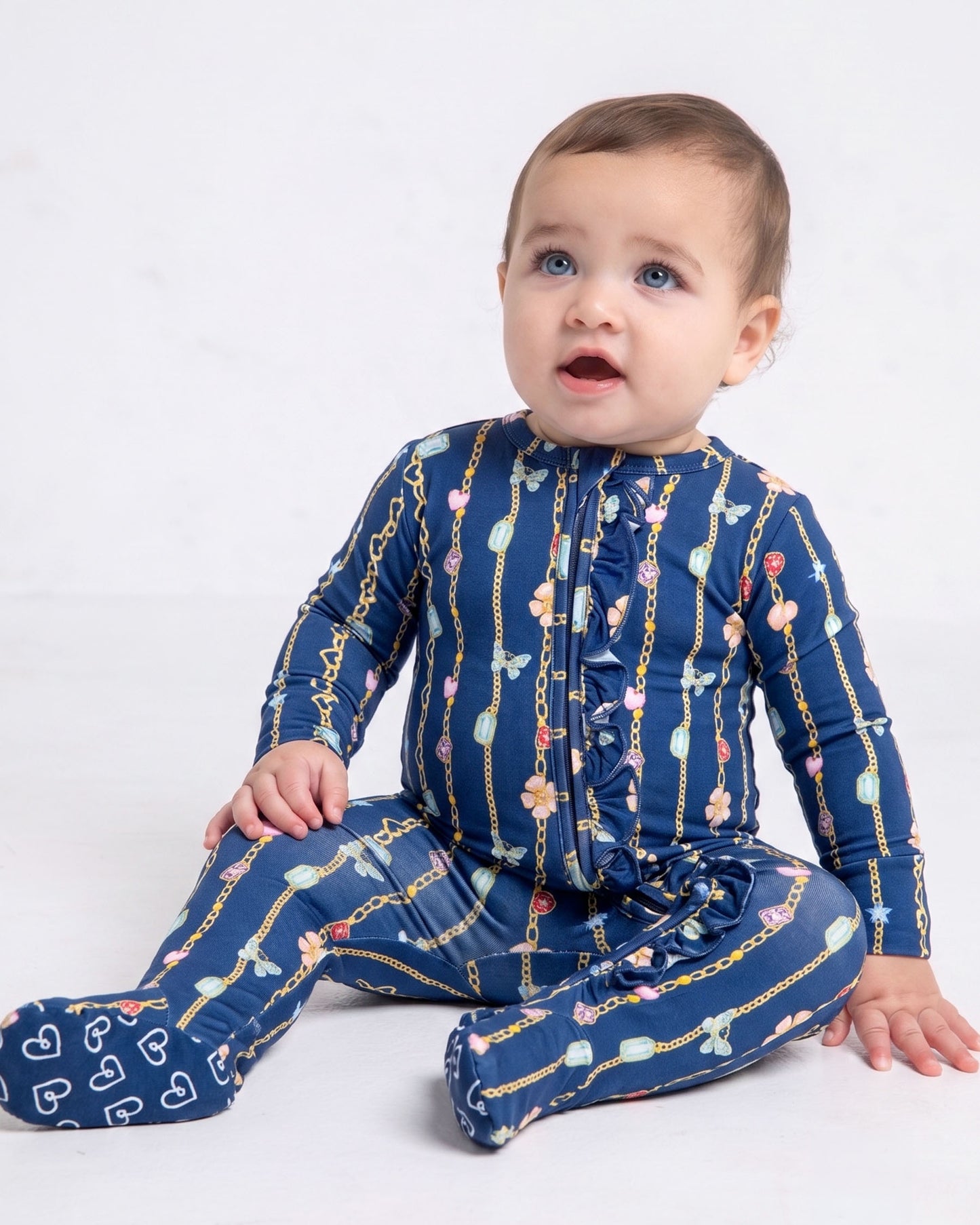 Zara Ruffled Zippered Footie